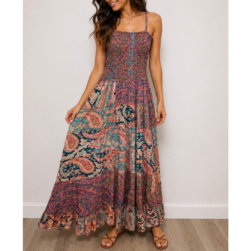 POL Boho Patchwork Maxi Dress - Picture 1 of 4